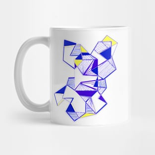 Geometric abstract art blue futuristic Mug